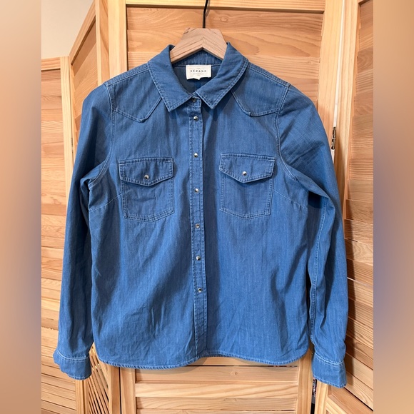 SÉZANE SERVANNE SHIRT Denim size 36(US 4) TTS - Picture 6 of 6